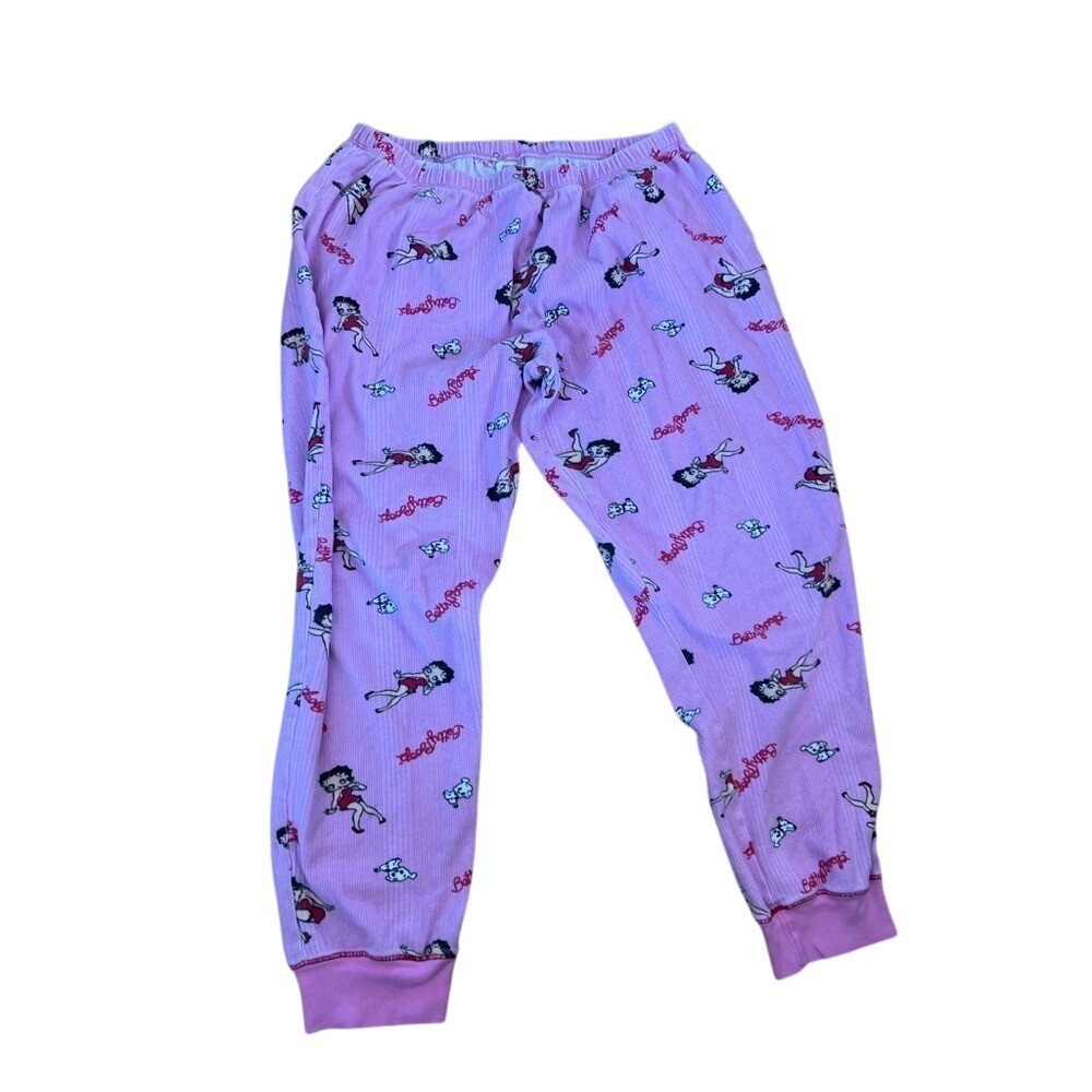 Betty‎ Boop retro all over print pink jogger style pajama pants comfort lounge